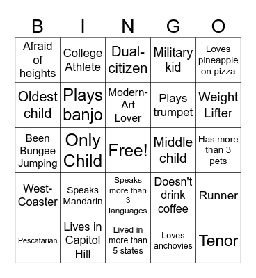 St. Marks Bingo Card