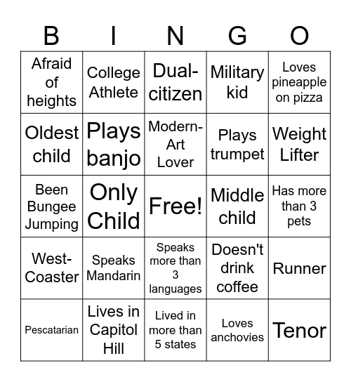 St. Marks Bingo Card