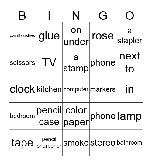 chapter 3 and 4 Bingo Card