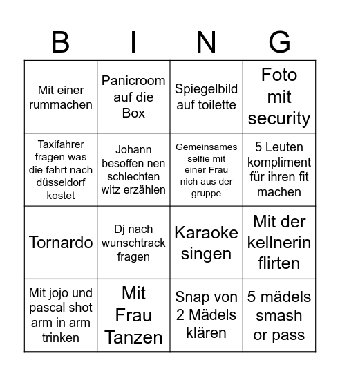 Index arturo Bingo Card