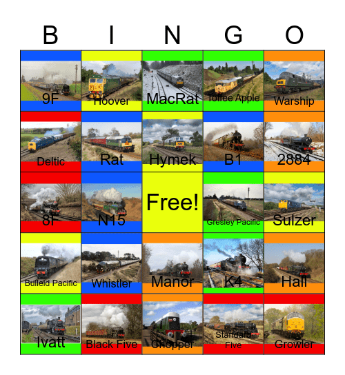 Railway Lines in Leicestershire Bingo Card