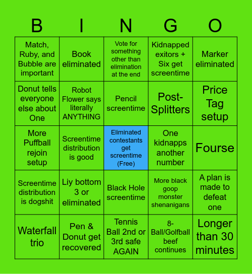 TPOT 23 Bingo Card