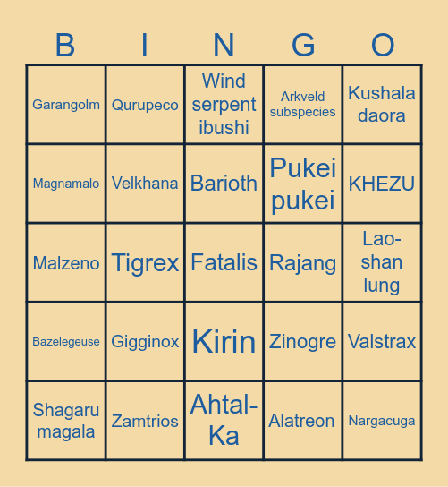 ASCENDANCE BINGOOO Bingo Card