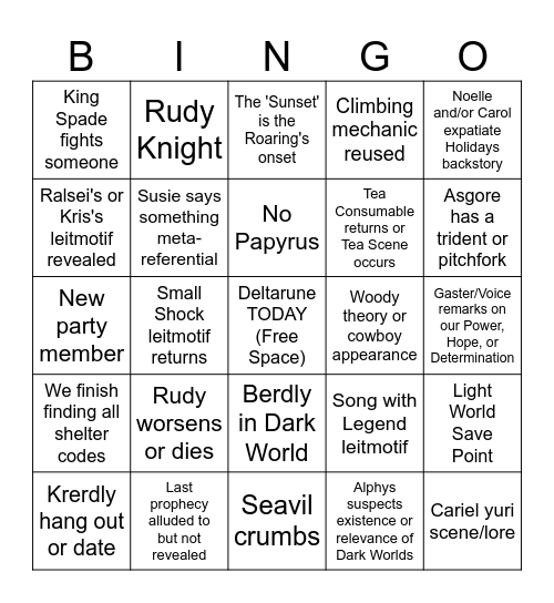 Exordius's DR Ch5 Bingo Card