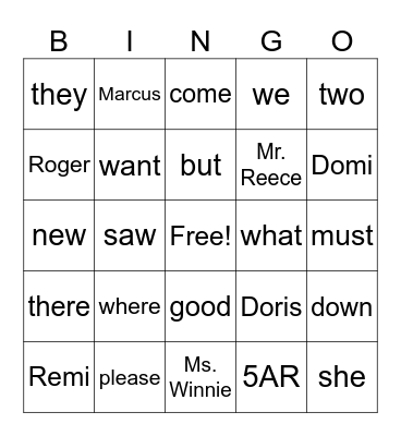 Summer Bingo Card