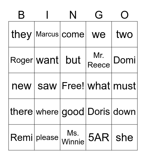 Summer Bingo Card