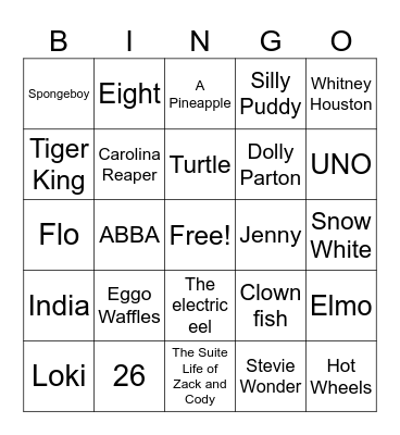 Trivia BINGO Card