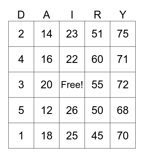 June Bingo Card