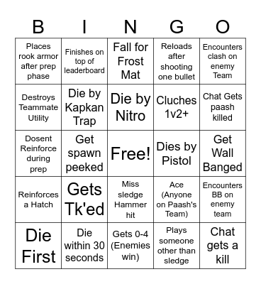 Paash's R6 Bingo party Bingo Card