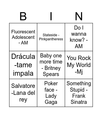 Bingo musical Bingo Card