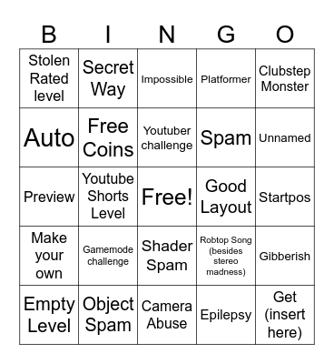 recent tab bingo Card