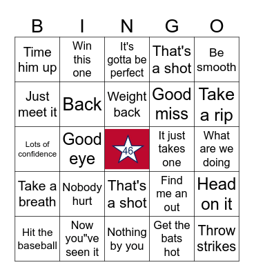 46ers' Dad Bingo Card