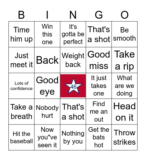 46ers' Dad Bingo Card