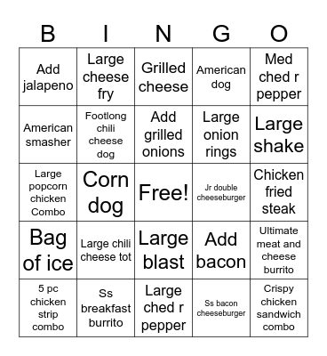 Sonic bingo Card
