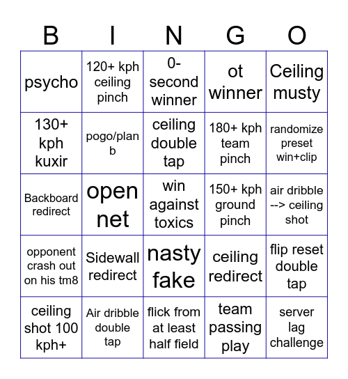 The Ultimate Rocket League Blackout Bingo Card