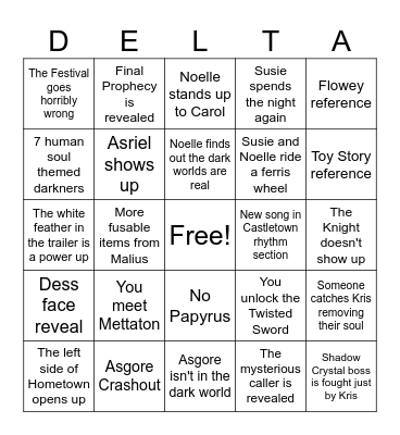 DELTARUNE CH 5 Bingo Card