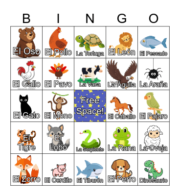 Animalitos Bingo Card