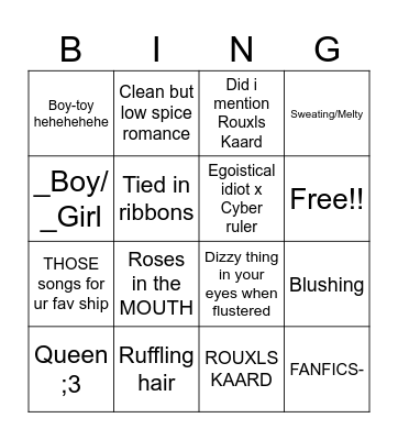 My kinky stuff Bingo Card