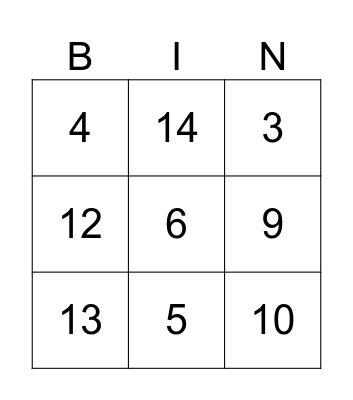 Dictee bingo Card