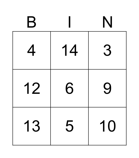 Dictee bingo Card