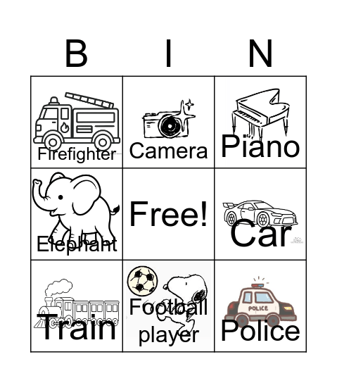 Sounds Bingo Card