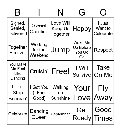 Celebrate Good Times Bingo Card
