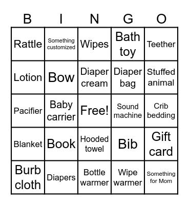 BABY Bingo Card