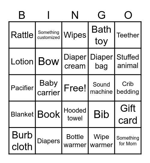 BABY Bingo Card