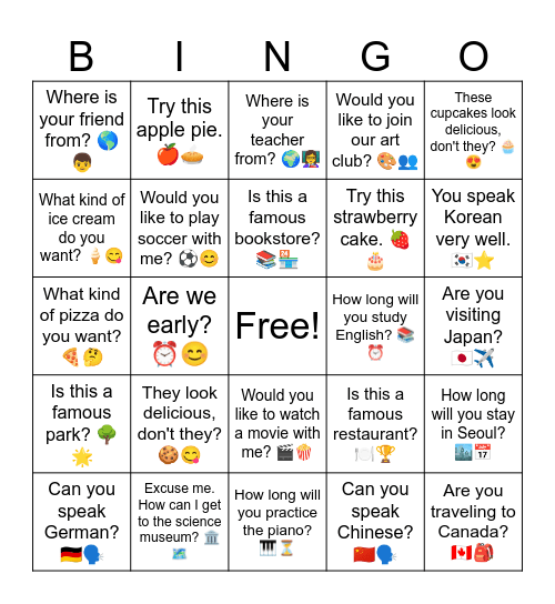 B7 1-10 Review Questions Bingo Card