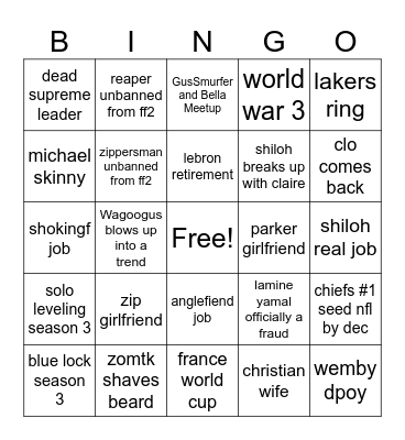 2026 Bingo All-Year Bingo Card