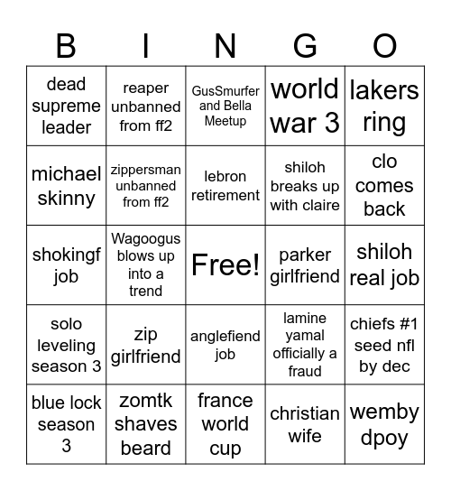 2026 Bingo All-Year Bingo Card
