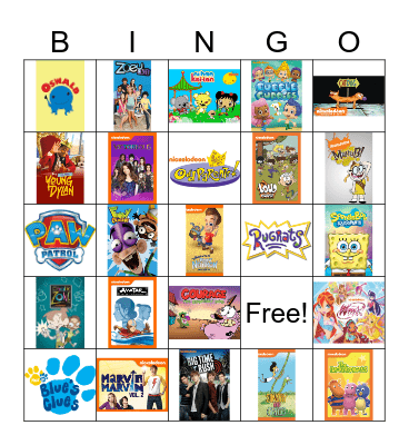Cartoons Bingo Card