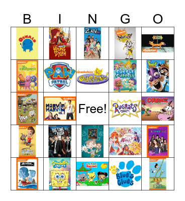 Cartoons Bingo Card