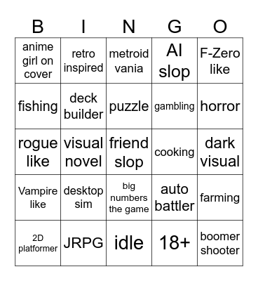 STEAM NEXT FEST Bingo Card