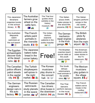 B12 L4 The Thai dancers perform dances in the royal theater. 🇹🇭 💃 Bingo Card