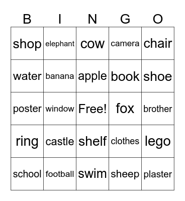 Let's go bingo Card