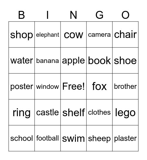 Let's go bingo Card
