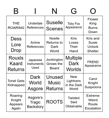 DELTARUNE CHAPTER 5 BINGO Card