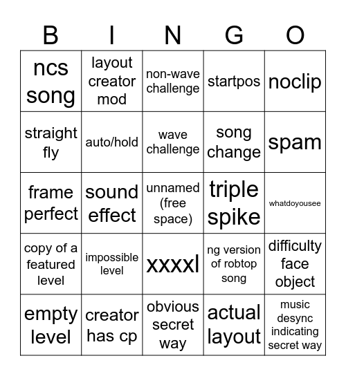 Recent Tab Bingo Card