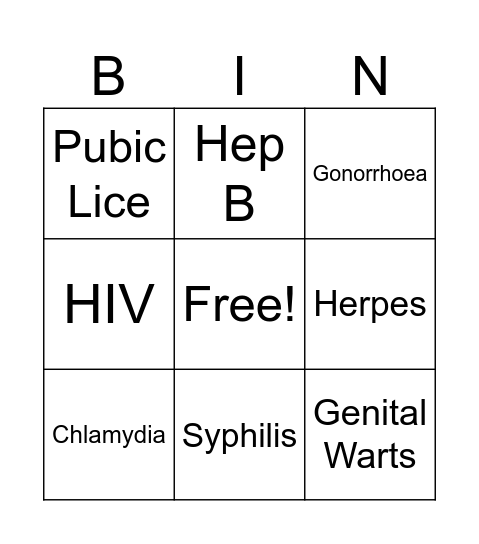 STI Bingo Lingo Bingo Card