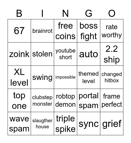 recent tab bingo Card