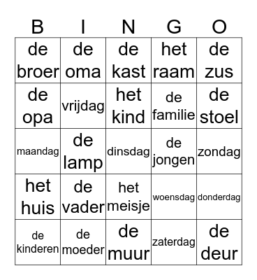 BINGO AZC Leersum Bingo Card