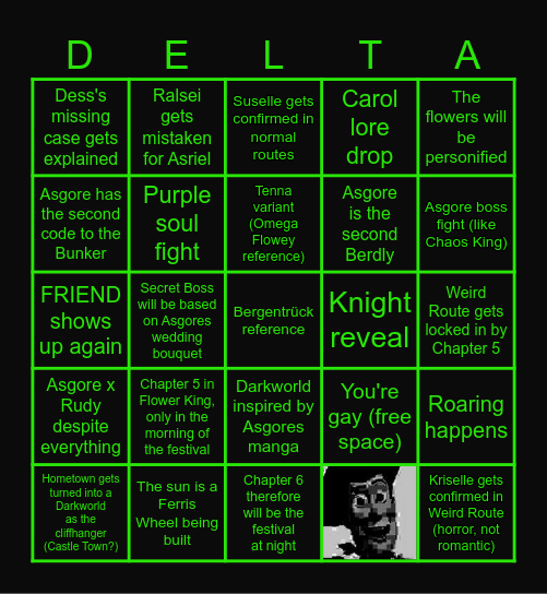 Deltarune Bingo Card Bingo Card