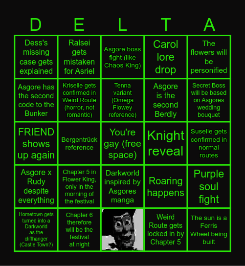 Deltarune Bingo Card Bingo Card