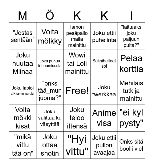 Juhannus 2026 Bingo Card