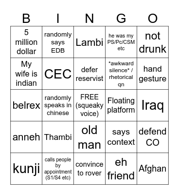 B2 Bingo Card