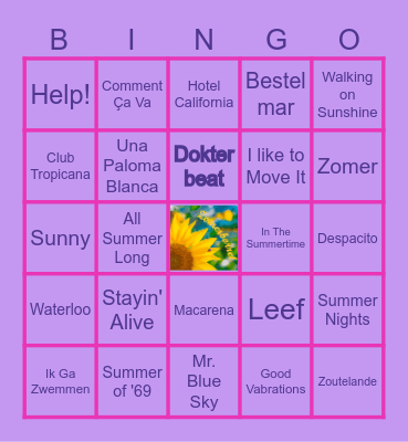 ZORGBOOG ZOMERBORREL 2026 Bingo Card