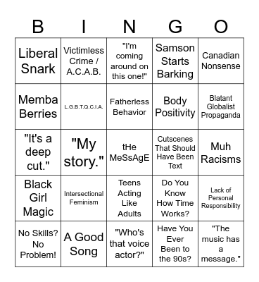 Lost Records Bingo Card