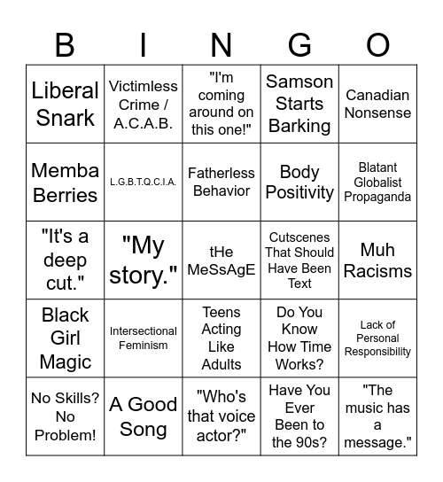 Lost Records Bingo Card
