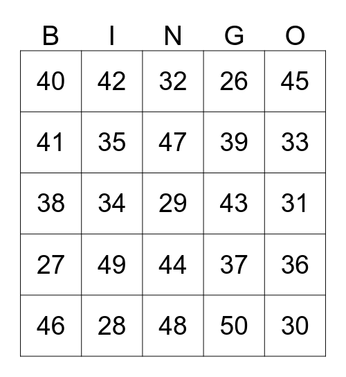 Valentyn's Dans Bingo Card